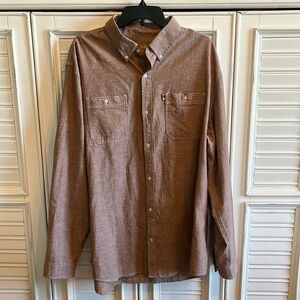 NWOT Men’s Buffalo Jackson Trading Co Tan Twill Casual Button Down Shirt XXL